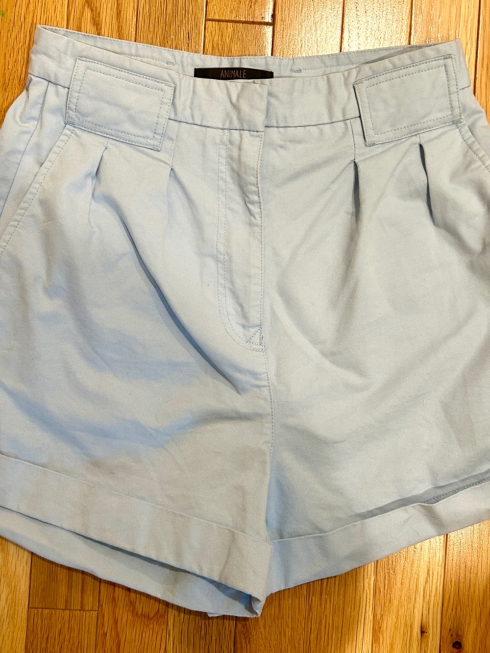 Animale Light Blue High-Waist Pleated Women’s Shorts US size s/m